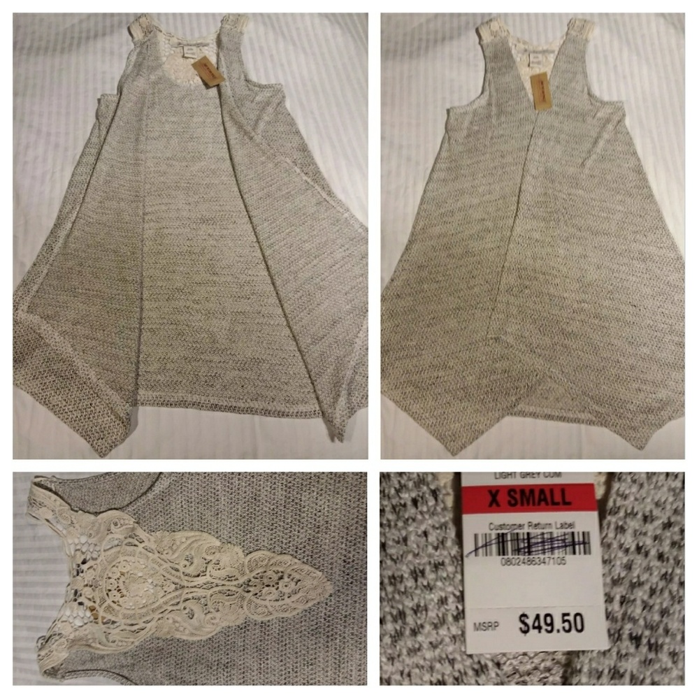 American Rag Draped Cardigan XS Light Grey